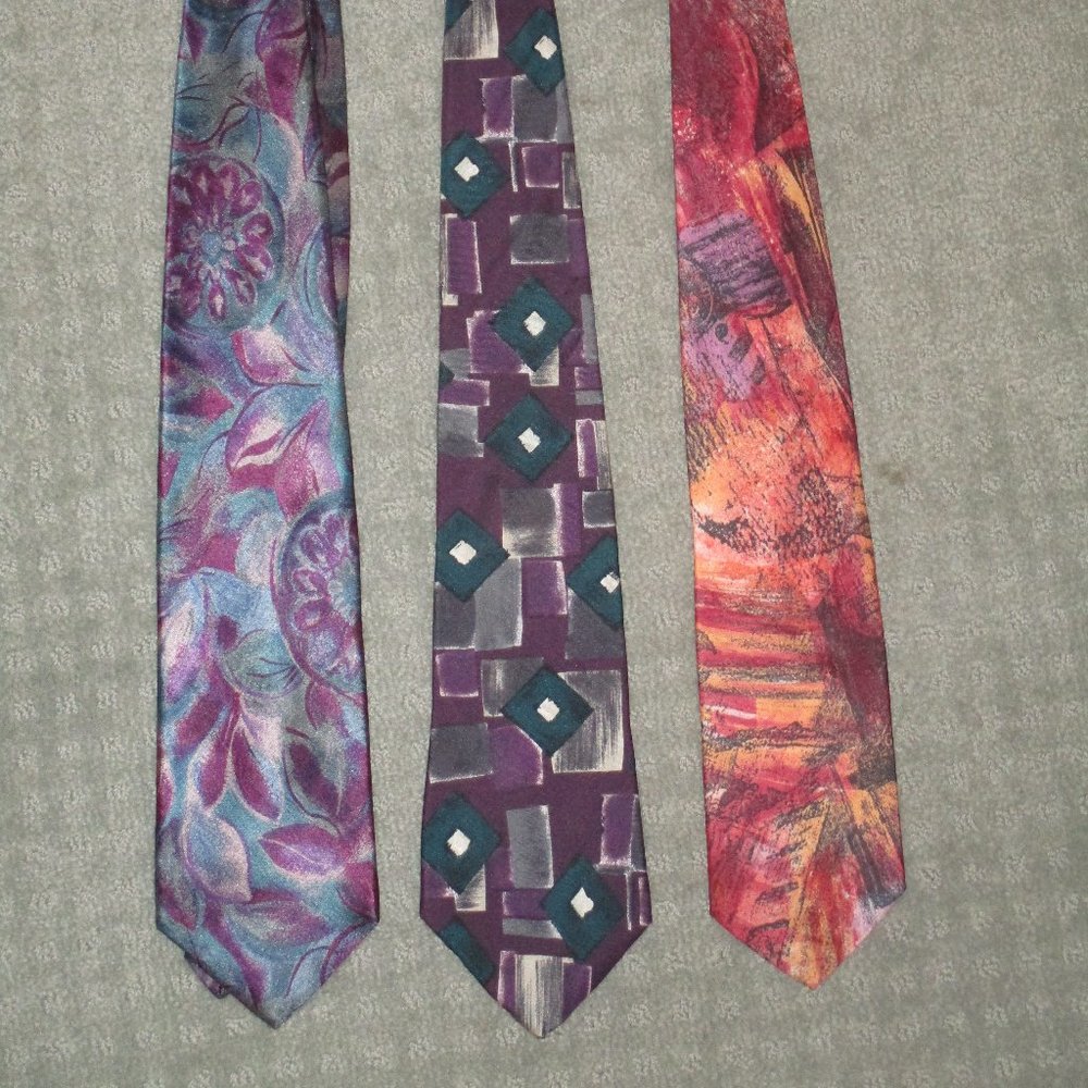Men's Neckties set of 3 - 100% silk